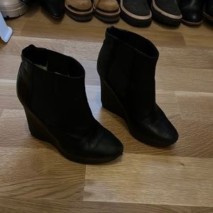 Jimmy Choo Black Platform Wedge Booties